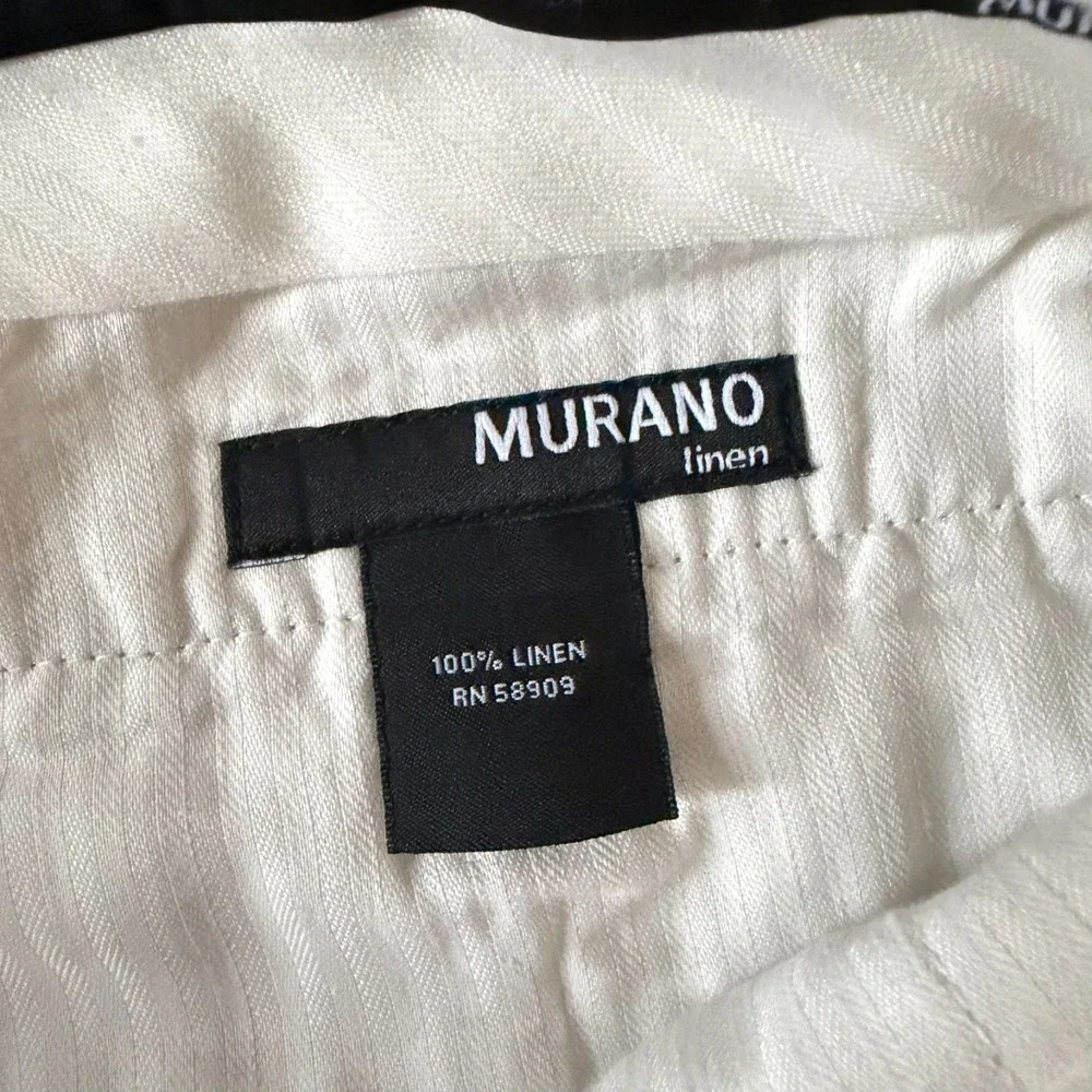 Murano Linen Pleated Pants Mens Beige Size 38 x 32 | RN58909